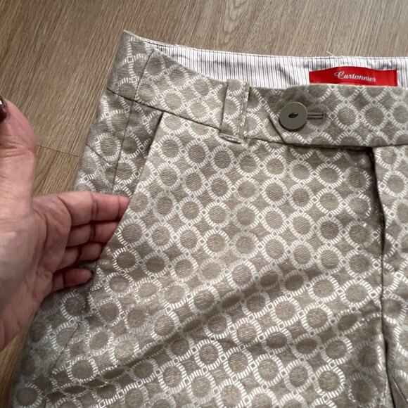 Anthropologie Cartonnier Cotton Polyester Bermuda Short Size 2 Gold/Silver EUC - Picture 3 of 7